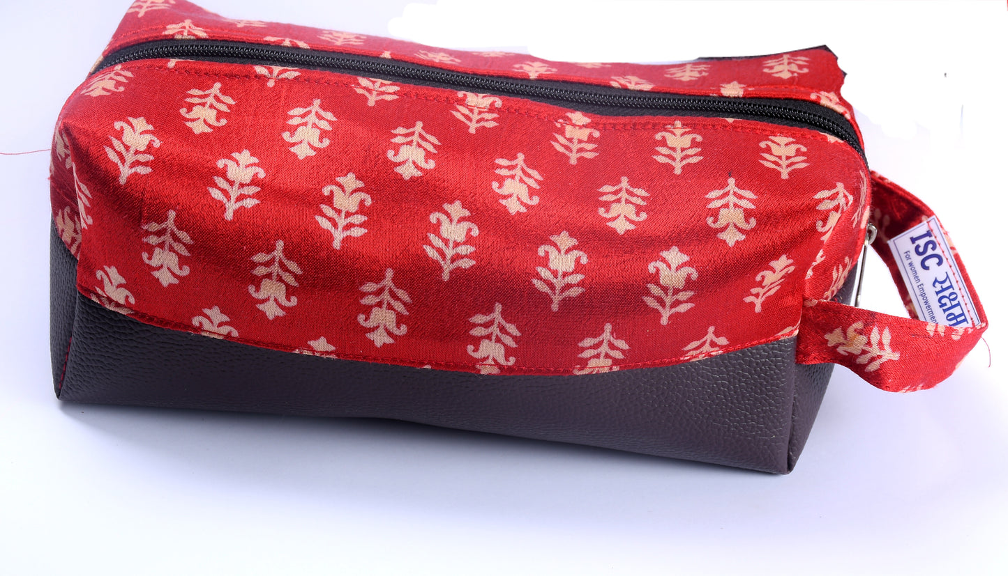 Leather Silk  Pouch