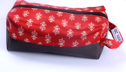 Leather Silk  Pouch